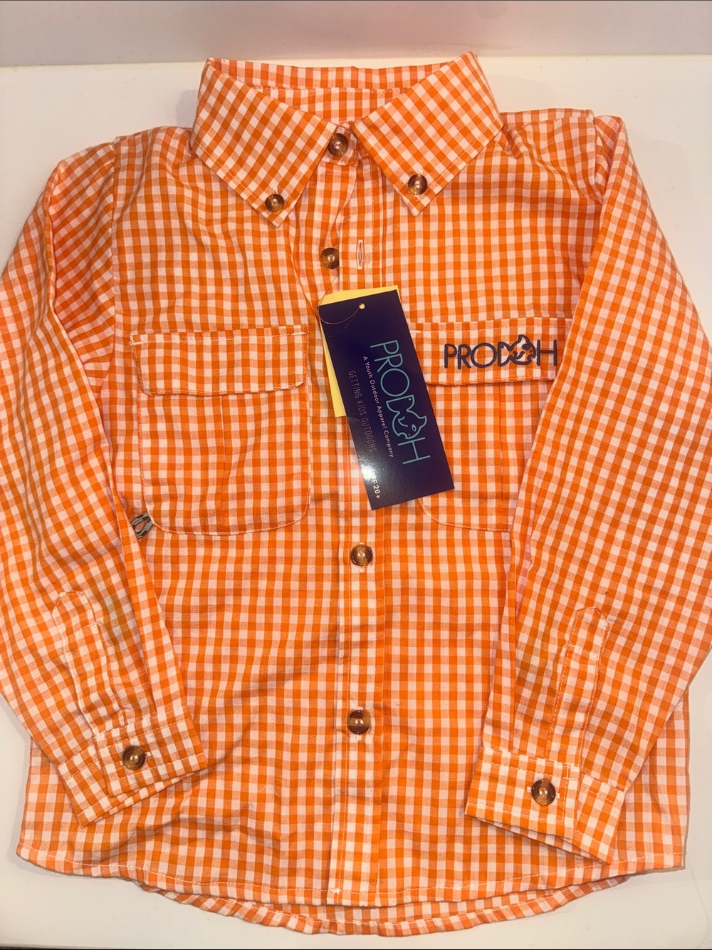 PRODOH Orange and White Fishing Shirt